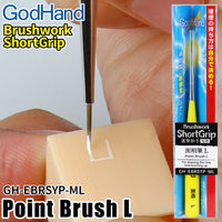 Godhand GH-EBRSYP-ML Brushwork Short Grip Point Brush L - Glacier Hobbies - GodHand